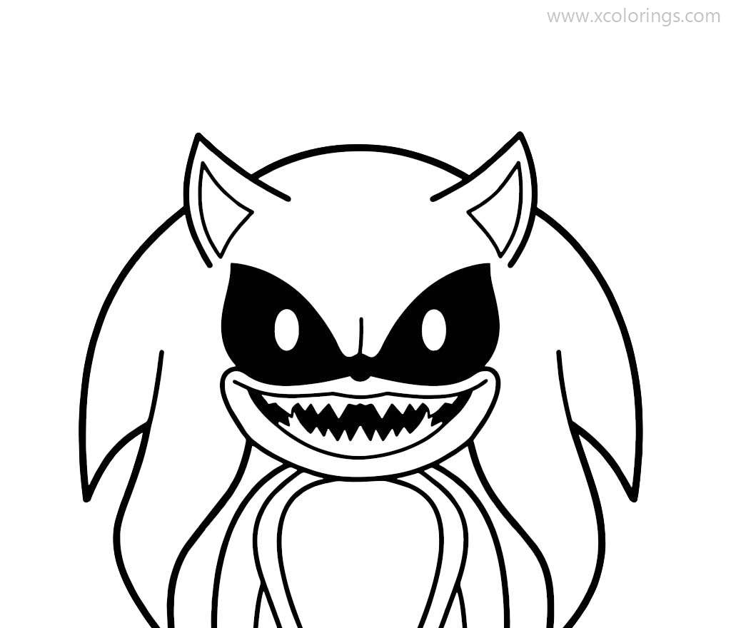 Free Sonic Exe Portrait Coloring Pages printable