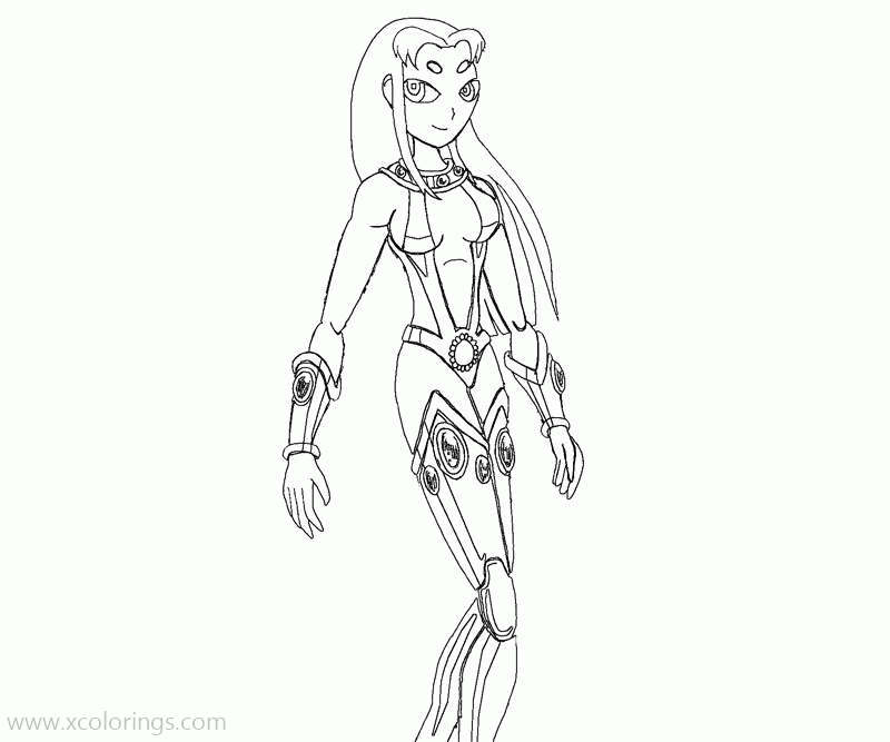 Free Starfire from Titans Coloring Pages printable