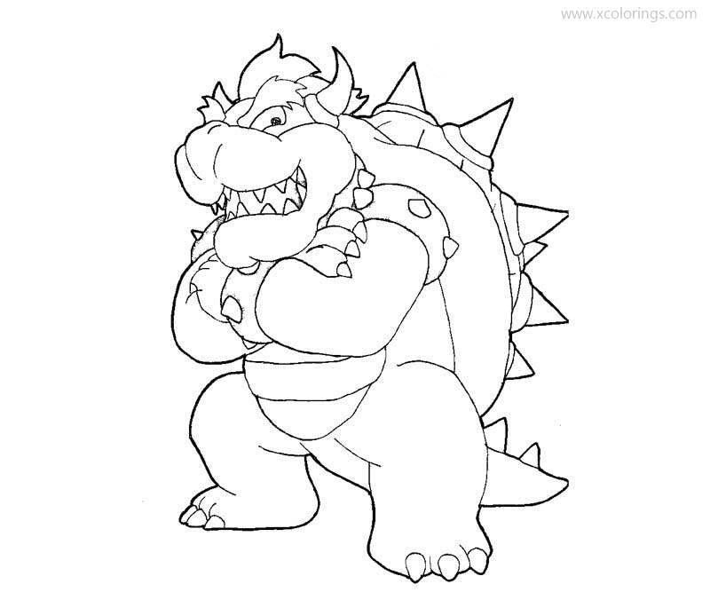 Free Strong Bowser Coloring Pages printable