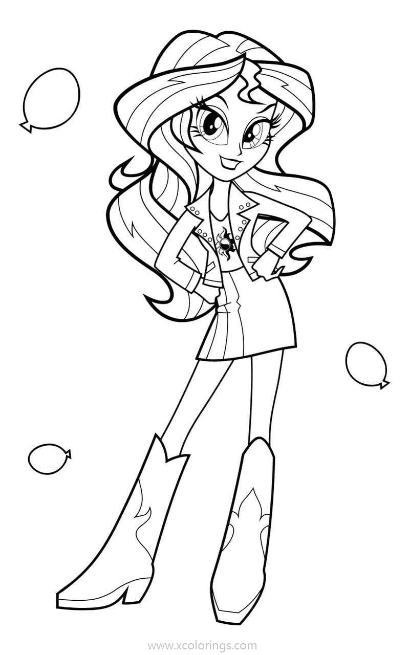 Free Sunset Shimmer from Equestria Girls Coloring Pages printable
