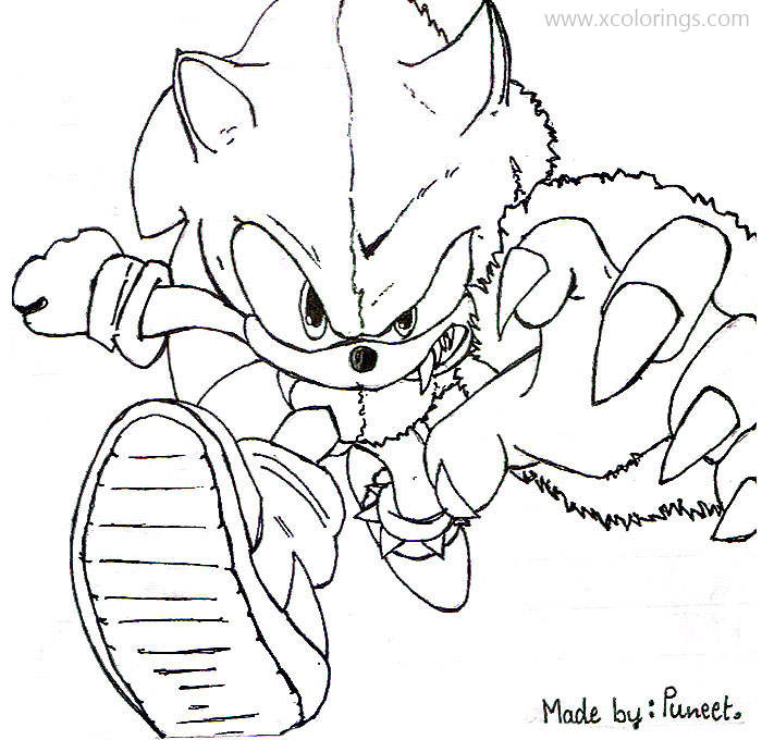 Super Sonic Exe Coloring Pages XColorings