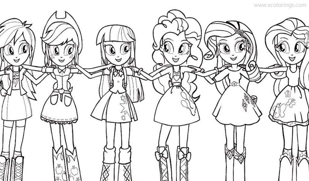 Free Team of Equestria Girls Coloring Pages printable