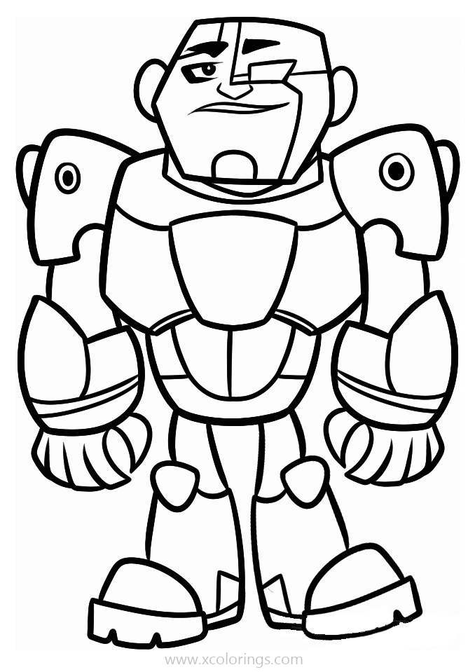 Free Teen Titans Cyborg Coloring Pages printable