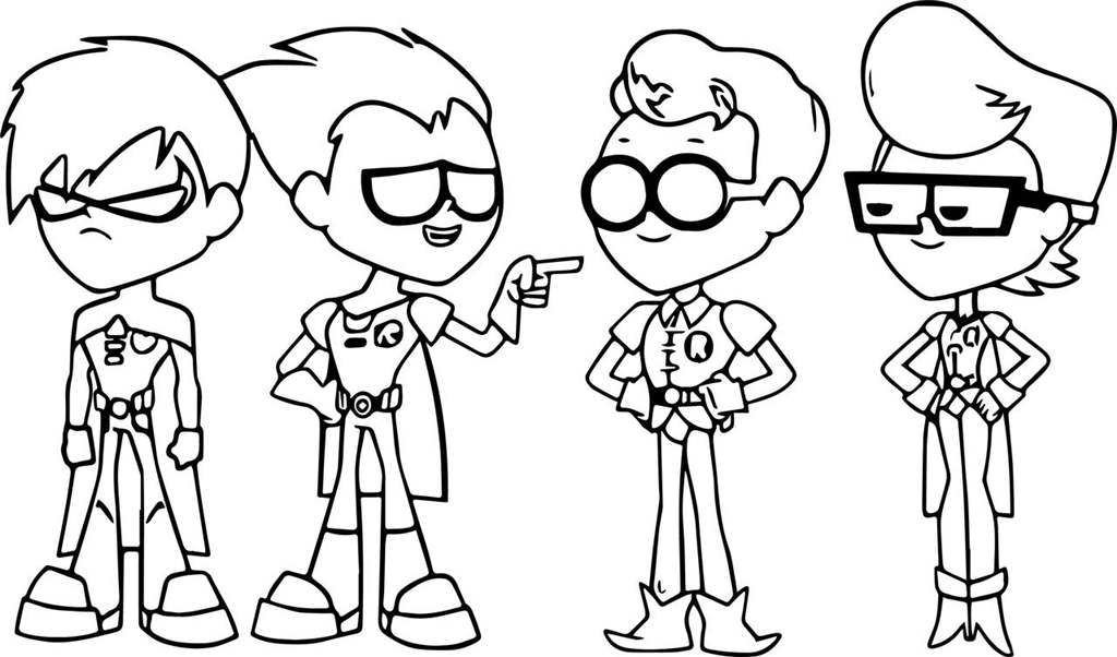 Free Teen Titans Go Boys Coloring Pages printable