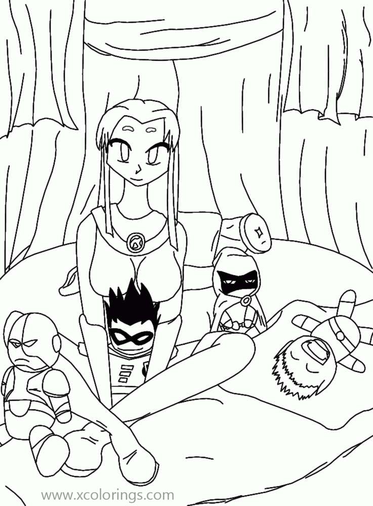 Free Teen Titans Go Coloring Pages A Fun Day in Forrest printable
