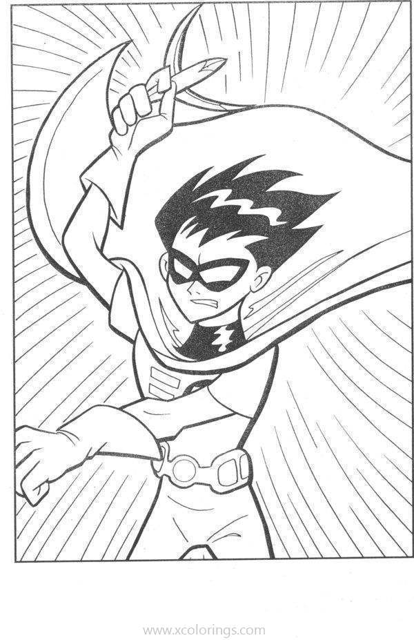 Free Teen Titans Go Coloring Pages Angry Robin printable