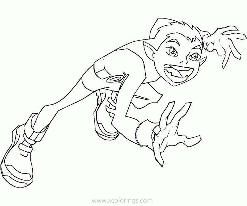 Free Teen Titans Go Coloring Pages Animal Beast Boy printable