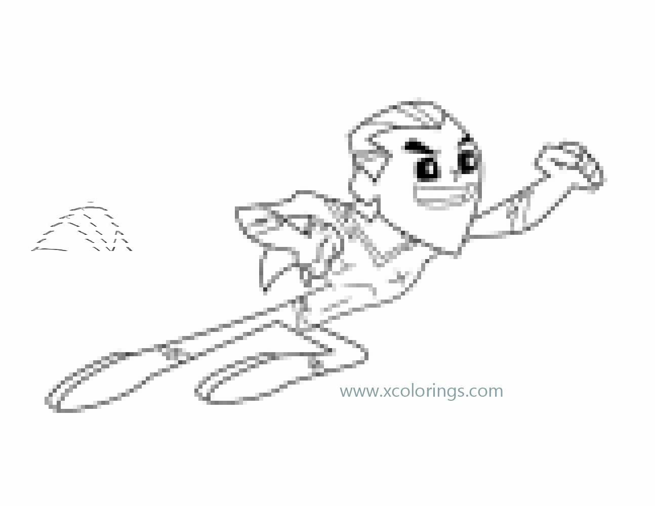 Free Teen Titans Go Coloring Pages Aqualad Flying printable