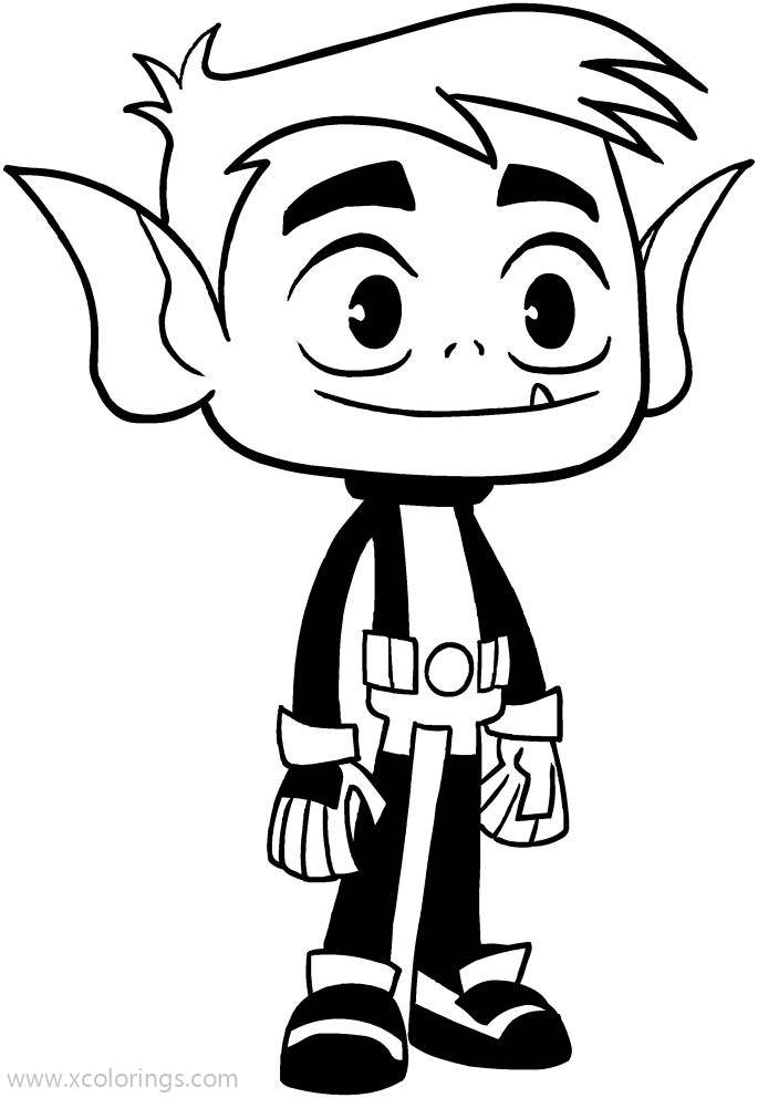 Free Teen Titans Go Coloring Pages Beast Boy Black and White printable