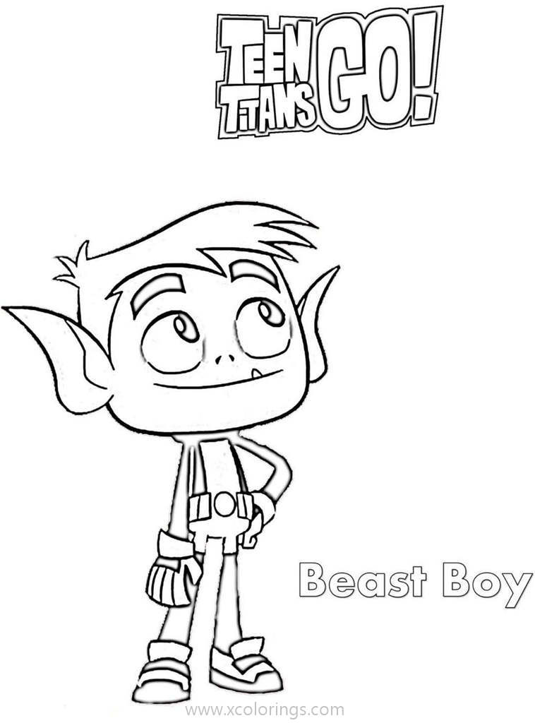 Free Teen Titans Go Coloring Pages Beast Boy Can Transform into Animals printable