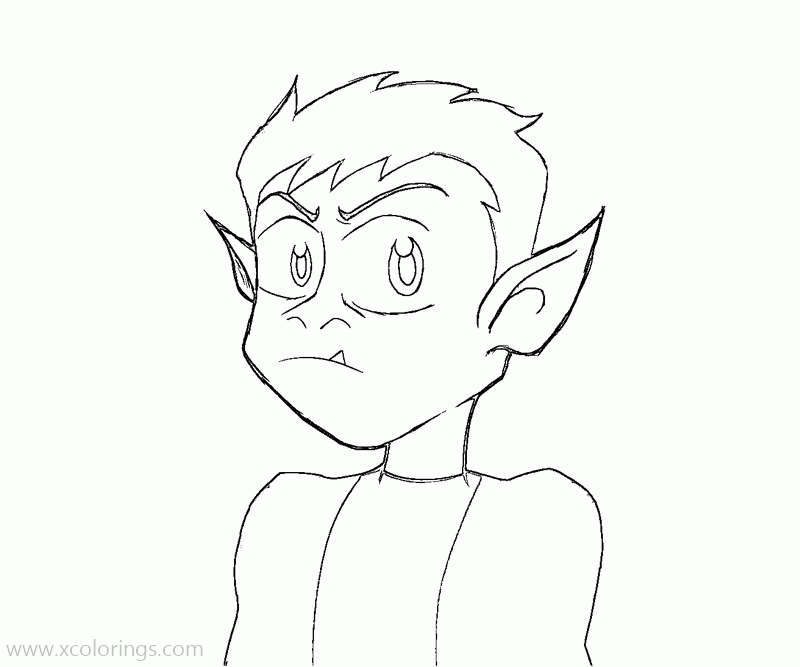 Free Teen Titans Go Coloring Pages Beast Boy Portrait printable