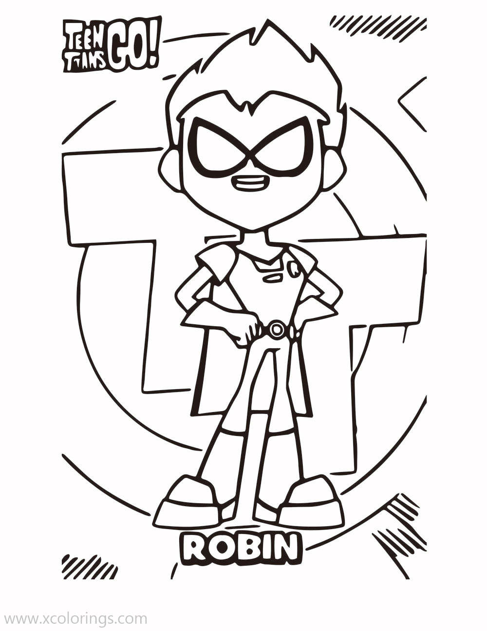 Free Teen Titans Go Coloring Pages Boy Robin printable