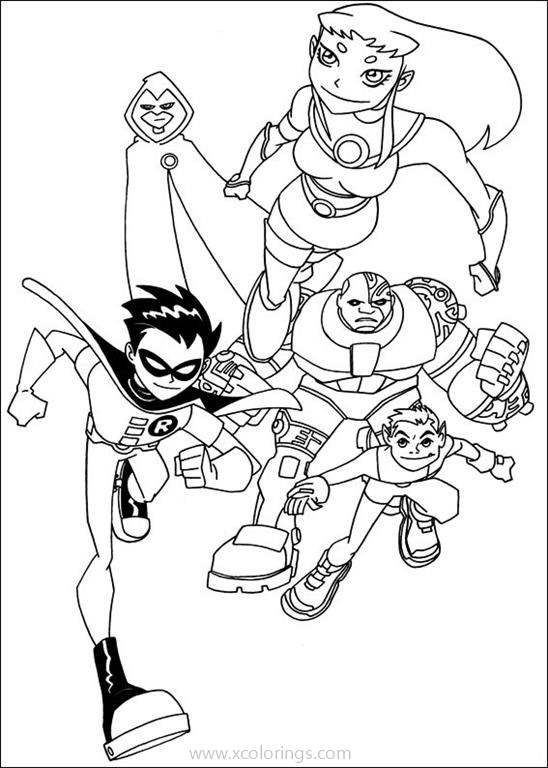 Free Teen Titans Go Coloring Pages Characters Running printable