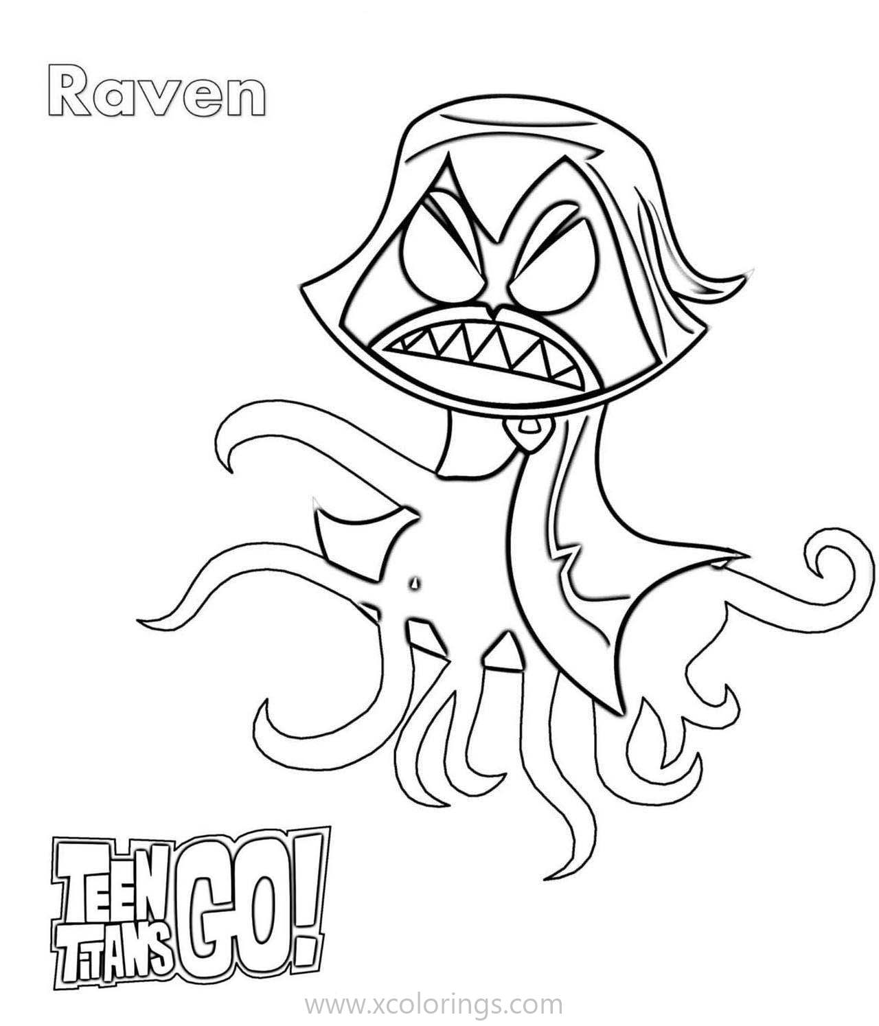 Free Teen Titans Go Coloring Pages Demon Girl Raven printable