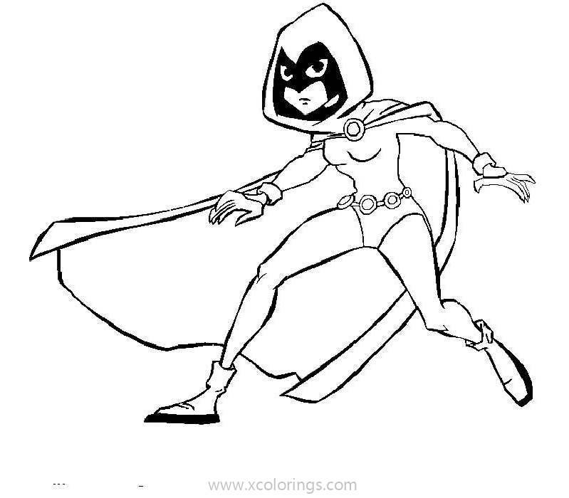 Free Teen Titans Go Coloring Pages Hero Raven printable