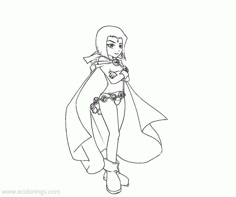 Free Teen Titans Go Coloring Pages Human Form Raven printable