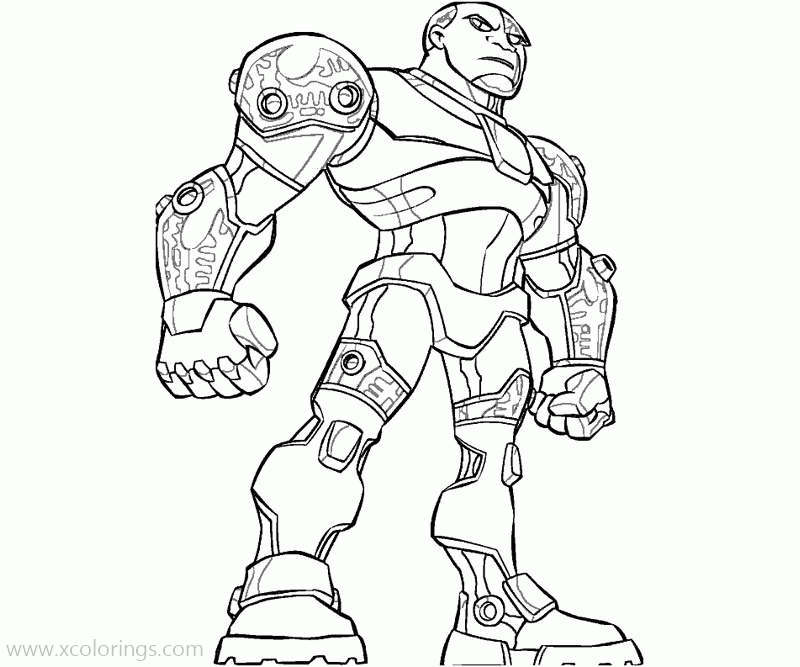 Free Teen Titans Go Coloring Pages Powerful Cyborg printable