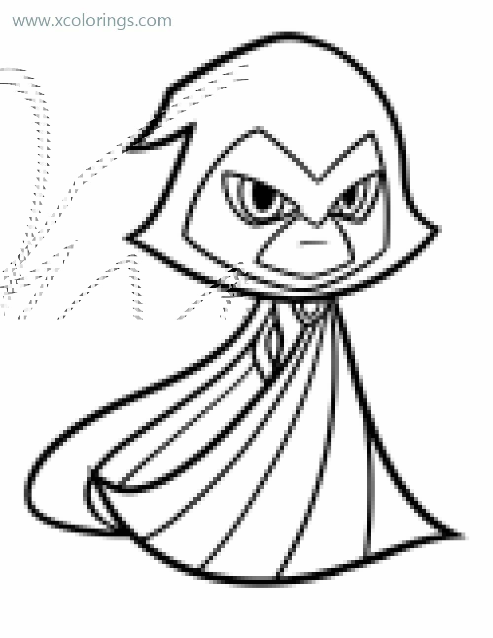 Free Teen Titans Go Coloring Pages Raven printable