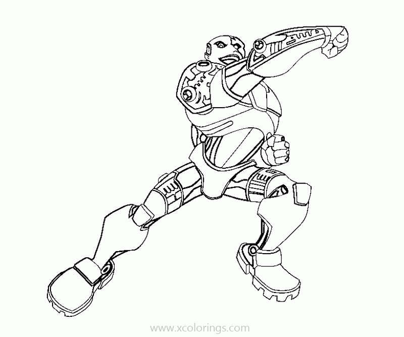 Free Teen Titans Go Coloring Pages Robotic Cyborg printable