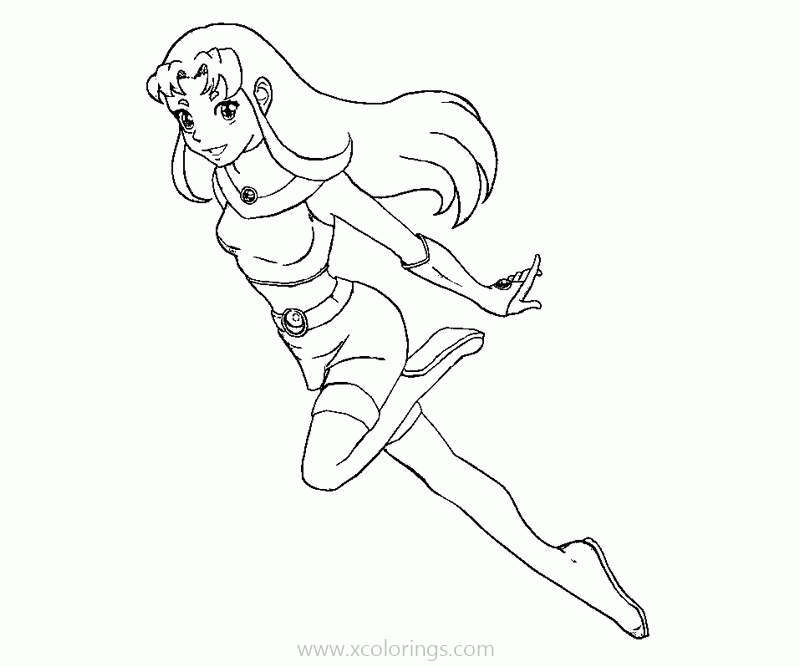 Free Teen Titans Go Coloring Pages Starfire Printable printable