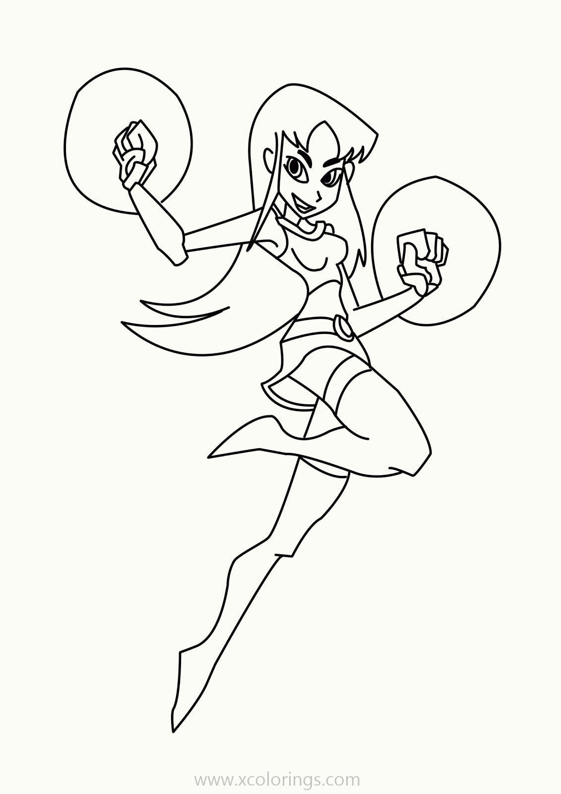 Free Teen Titans Go Coloring Pages Starfire with Power printable
