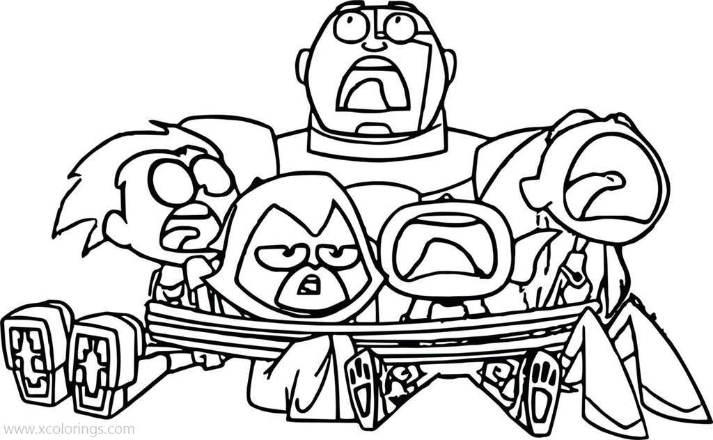 Free Teen Titans Go Coloring Pages Teen Titans are Tied Up printable
