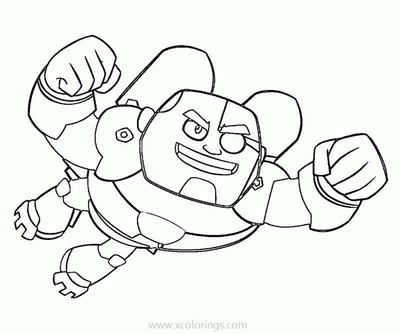Free Teen Titans Go Cyborg Flying Coloring Pages printable