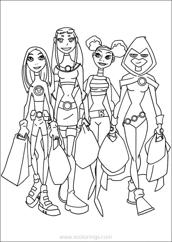 Free Teen Titans Go Girls Coloring Pages printable