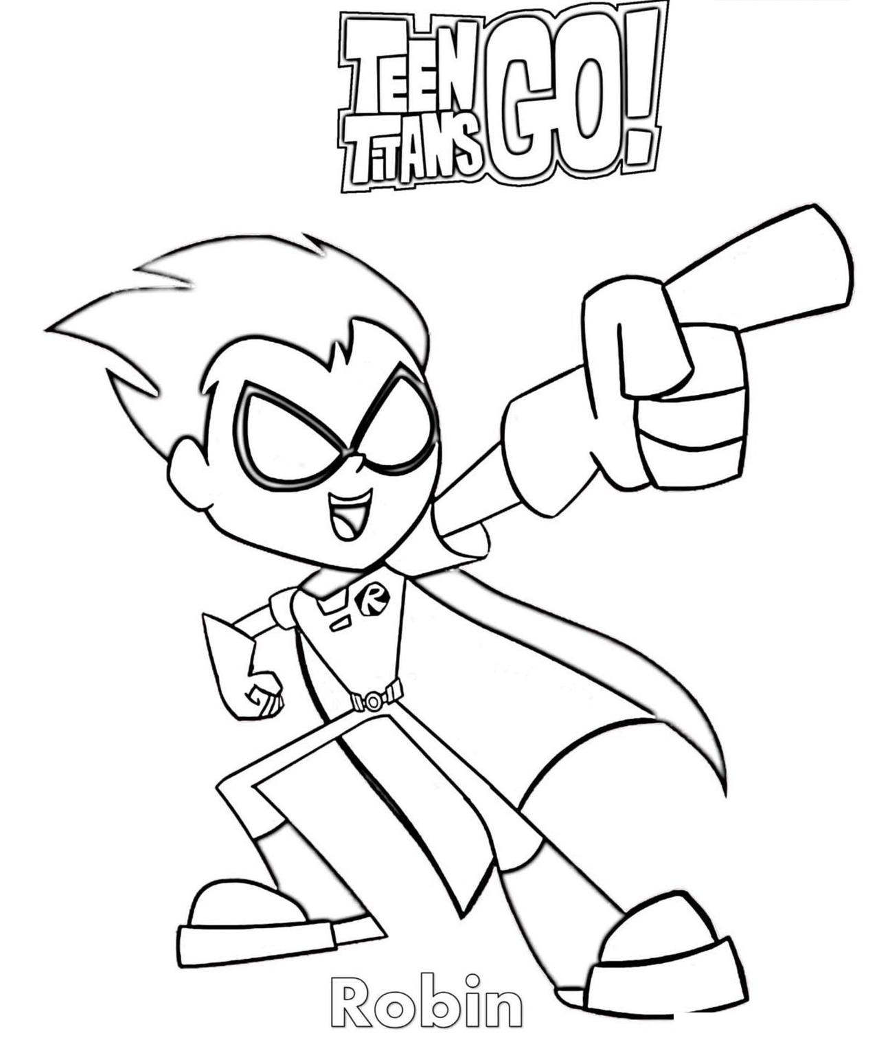 Free Teen Titans Go Hero Robin Coloring Pages printable