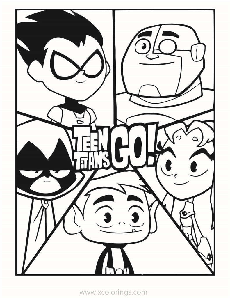Free Teen Titans Go Members Coloring Pages printable