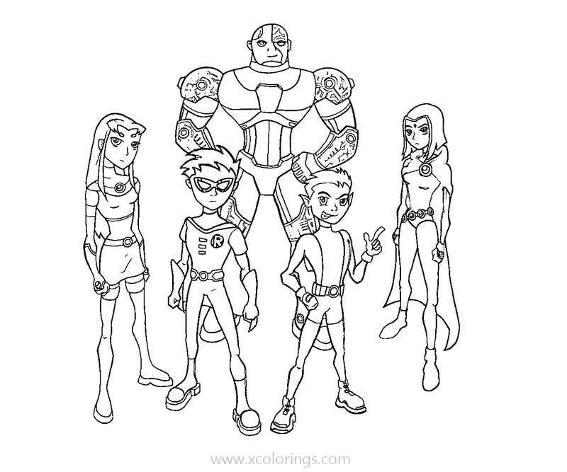 Free Teen Titans Heroes Coloring Pages printable
