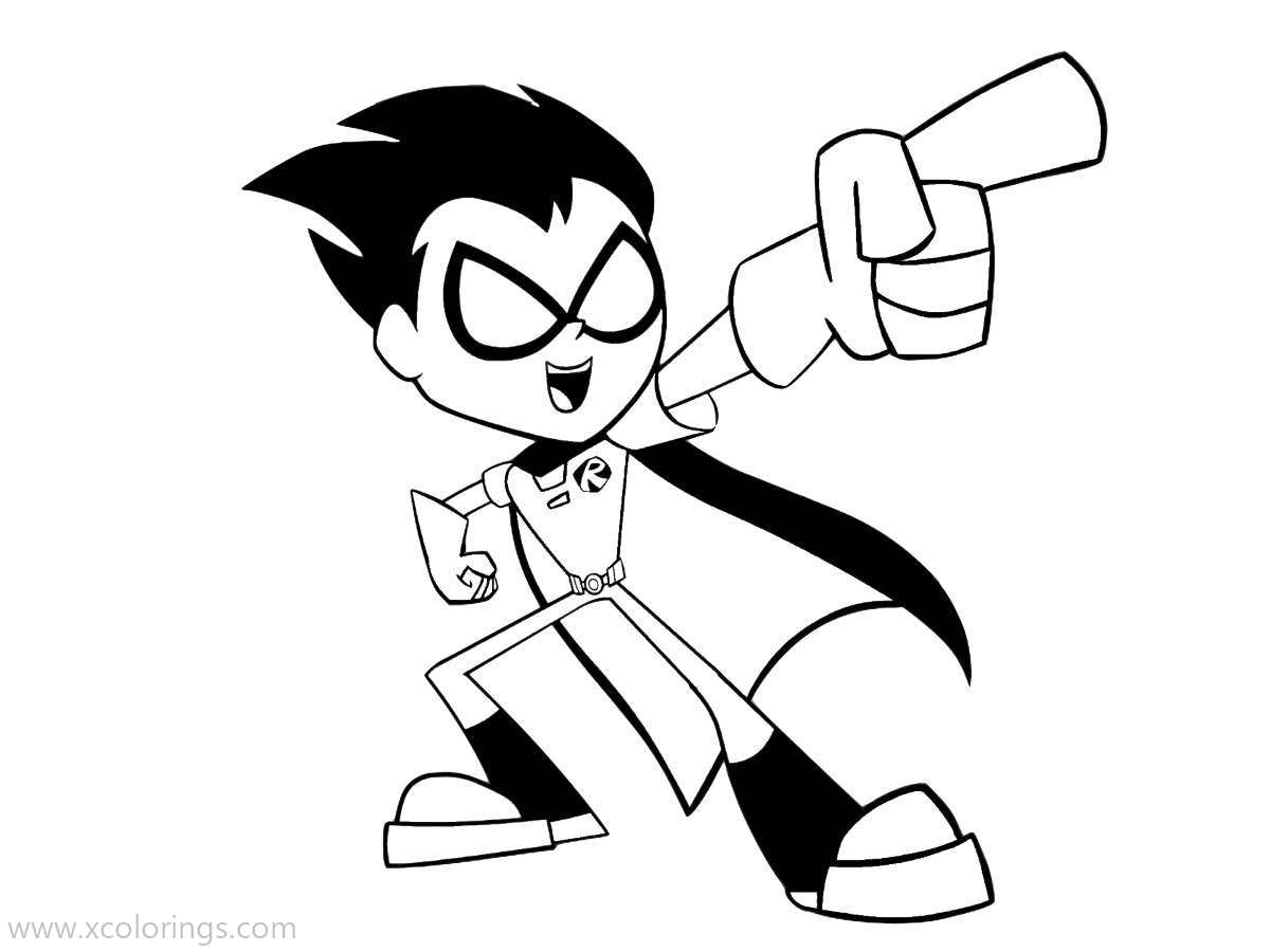 Free Teen Titans Robin Coloring Page printable
