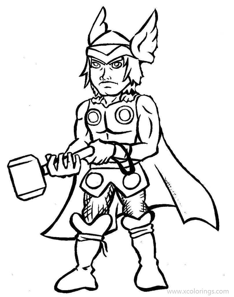 Free Thor Coloring Pages Hand Drawing printable