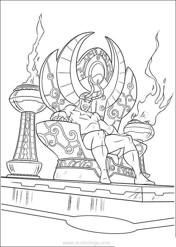 Free Thor Coloring Pages Loki on the Throne printable