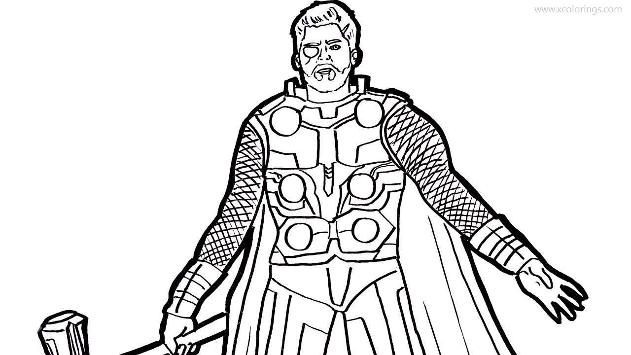 Free Thor Coloring Pages from Avengers Infinity War printable
