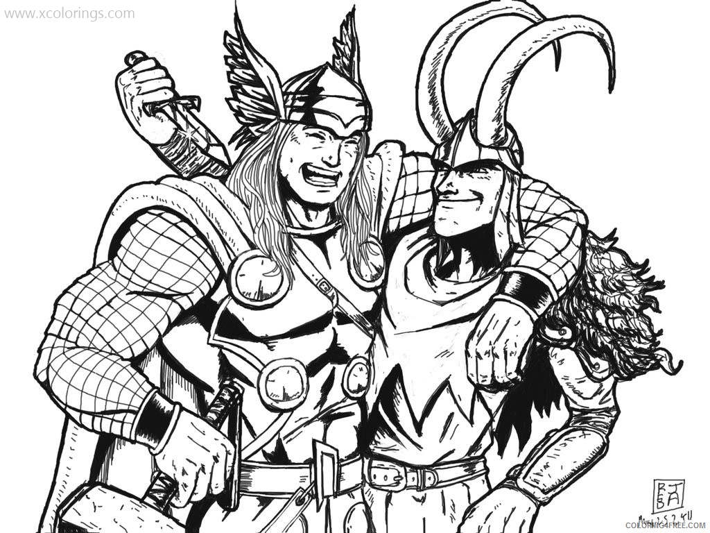 Free Thor and Loki Coloring Pages printable
