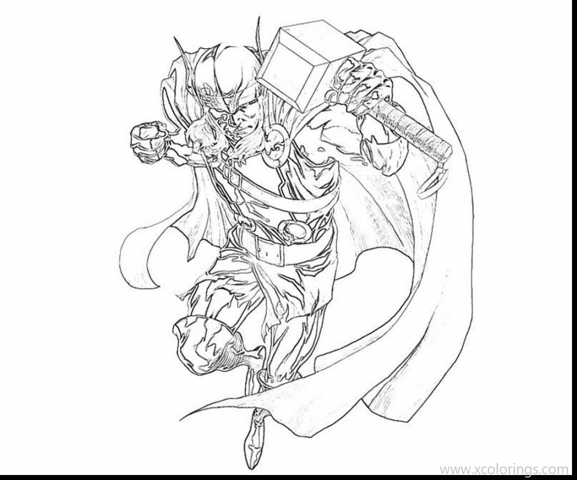 Free Thor is Running Coloring Pages from Avengers printable