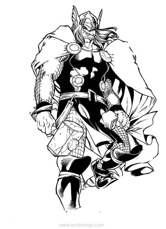 Free Thunder God Thor Coloring Pages printable