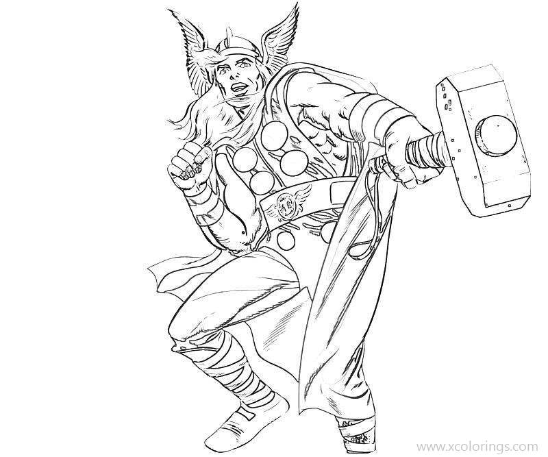 Free Thunder Thor Coloring Pages printable