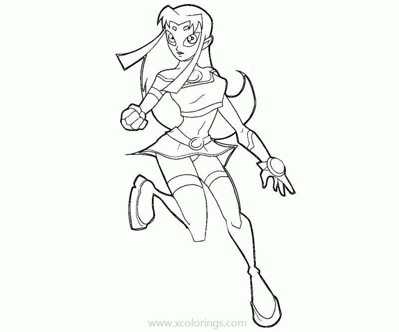 Free Titans Girl Starfire Coloring Pages printable