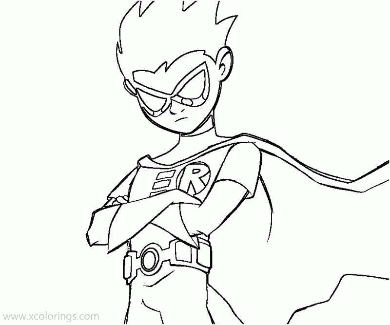 Free Titans Hero Robin Coloring Pages printable