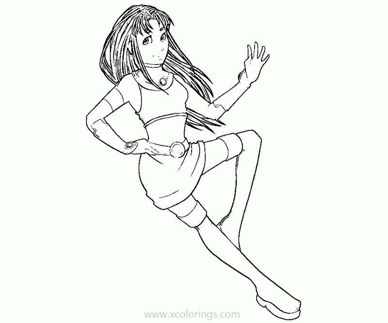 Free Titans Heroes Coloring Pages Starfire printable