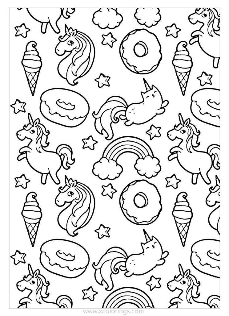Free Unicorn Pusheen Coloring Pages printable