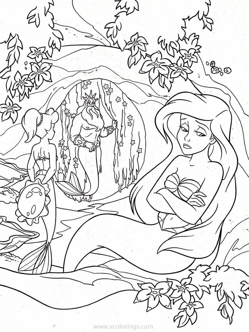 Free Upset Little Mermaid Coloring Pages printable