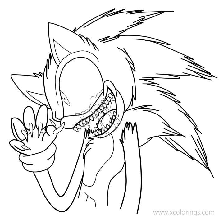 Video Game Sonic Exe Coloring Pages XColorings