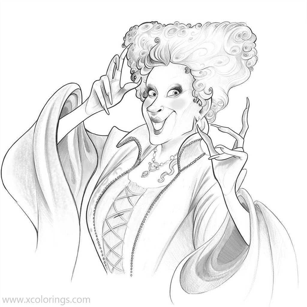 Free Winifred Sanderson from Hocus Pocus Coloring Pages printable