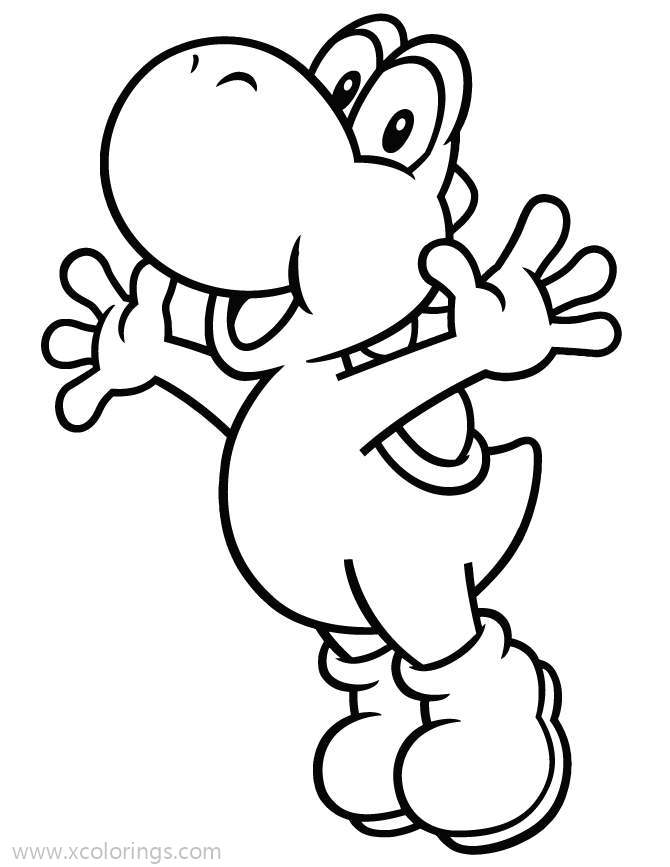Free Yoshi from Paper Mario Coloring Pages printable