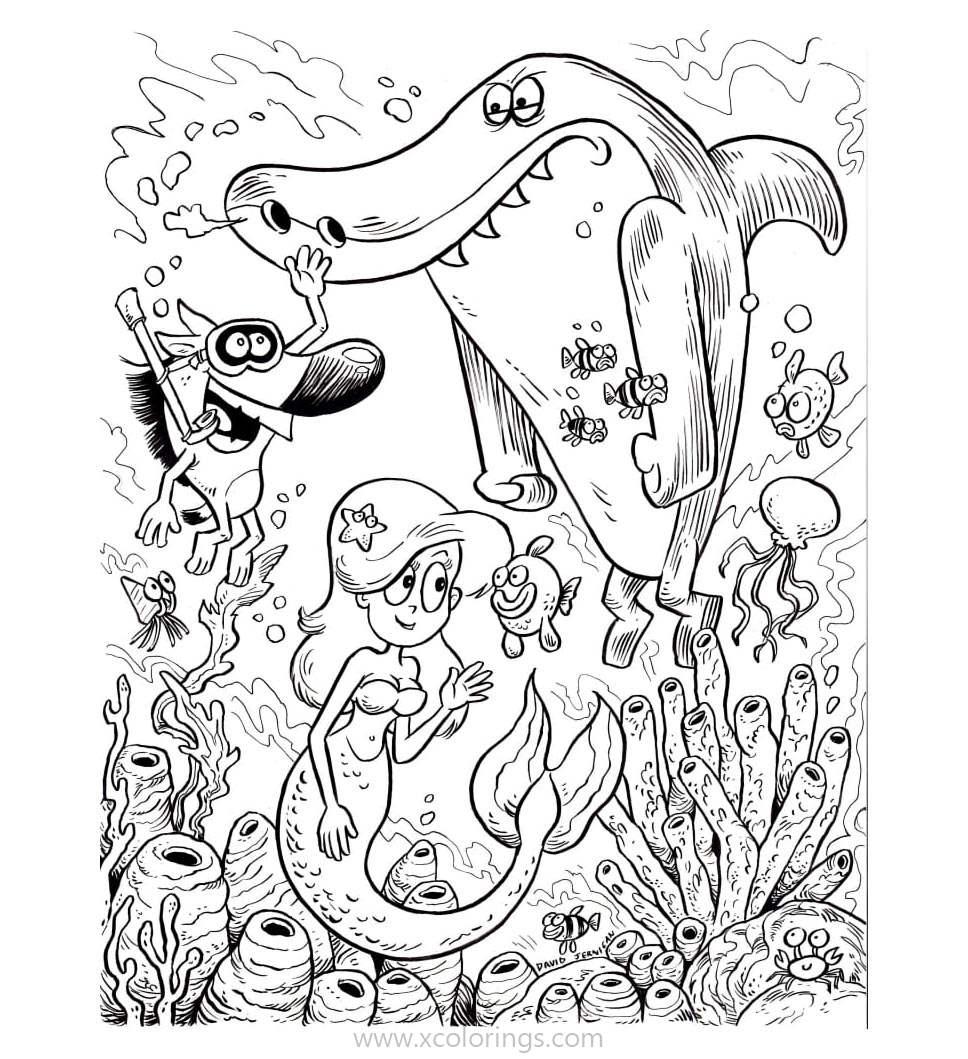 Free Zig And Sharko Coloring Pages Characters printable