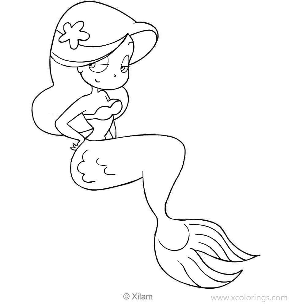 Zig And Sharko Coloring Pages Cute Mermaid Marina - XColorings.com