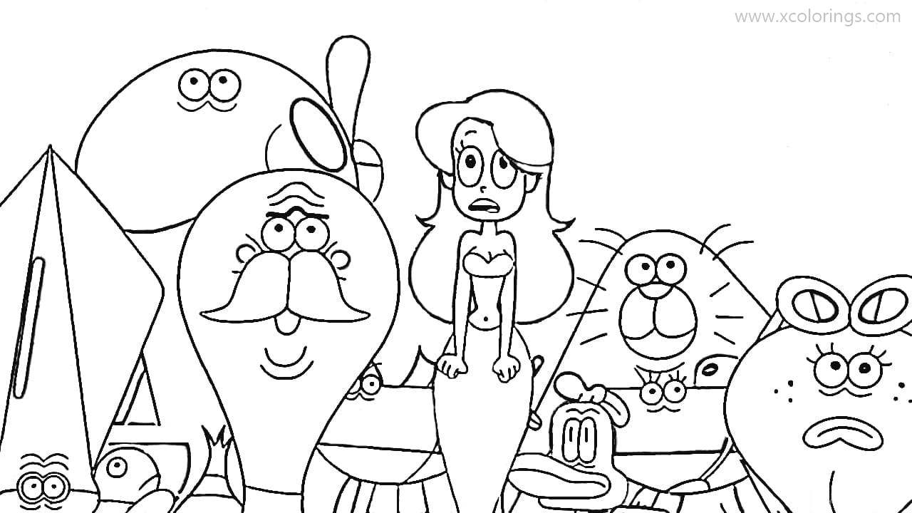 Free Zig And Sharko Coloring Pages Marina and Friends printable